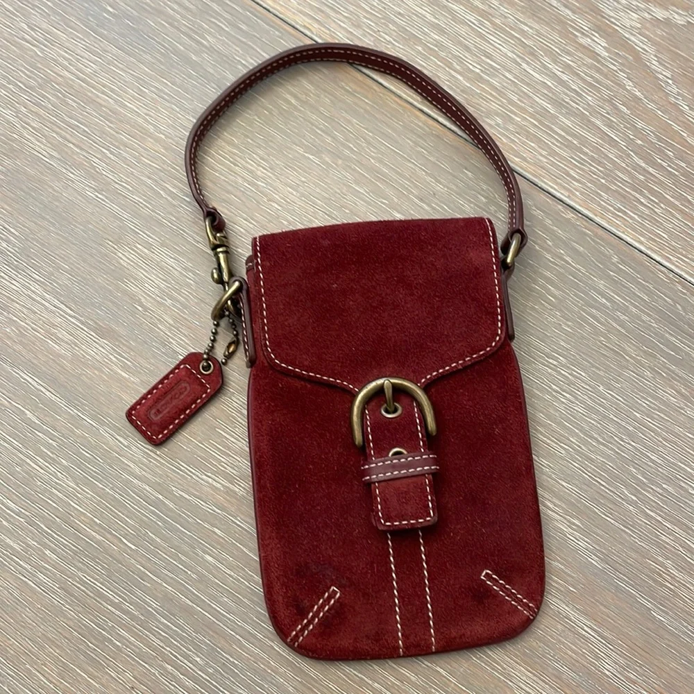 Coach suede pfone holder